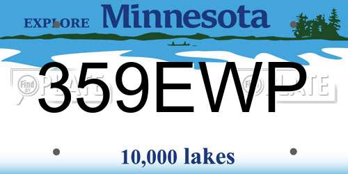 359EWP Minnesota License Plate