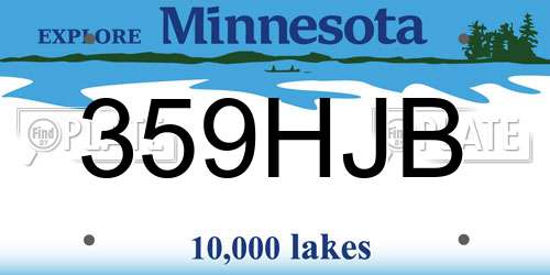 359HJB Minnesota License Plate