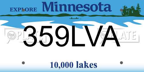 359LVA Minnesota License Plate
