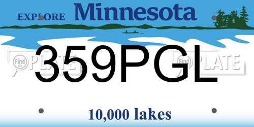 359PGL Minnesota License Plate