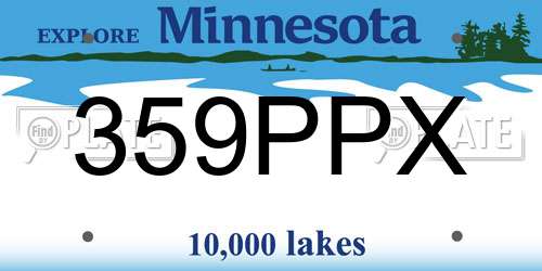 359PPX Minnesota License Plate