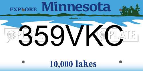 359VKC Minnesota License Plate