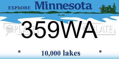 359WA Minnesota License Plate