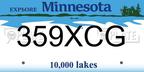 359XCG Minnesota License Plate