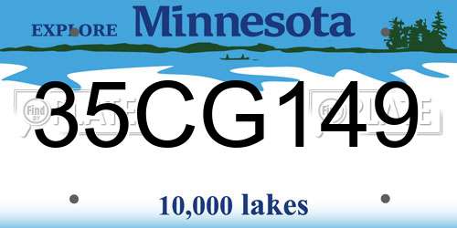 35CG149 Minnesota License Plate