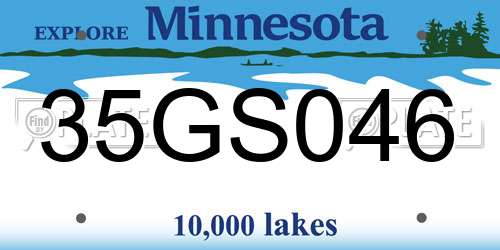 35GS046 Minnesota License Plate