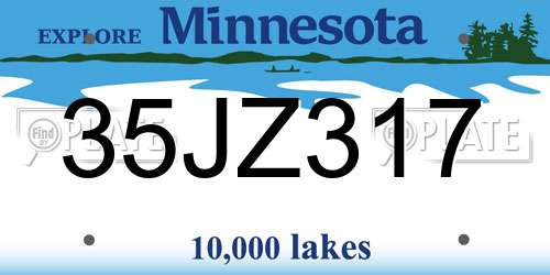 35JZ317 Minnesota License Plate
