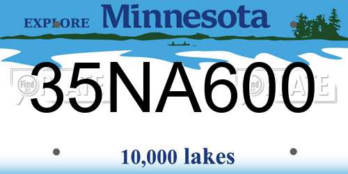 35NA600 Minnesota License Plate
