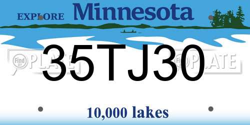 35TJ30 Minnesota License Plate