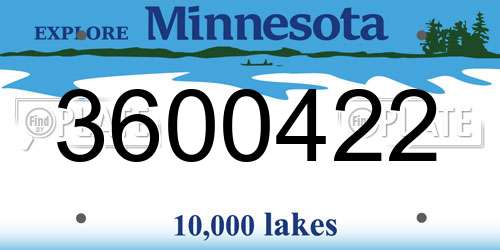 3600422 Minnesota License Plate