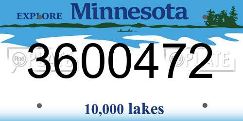 3600472 Minnesota License Plate
