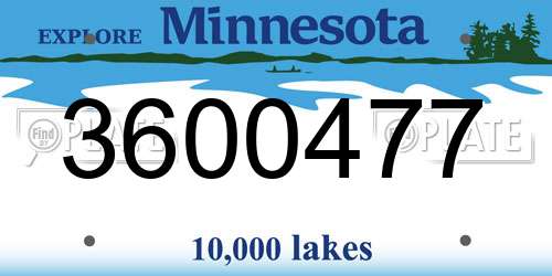 3600477 Minnesota License Plate
