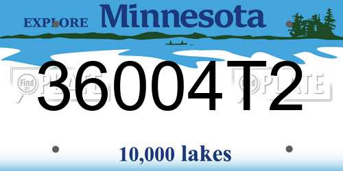 36004T2 Minnesota License Plate