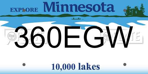 360EGW Minnesota License Plate