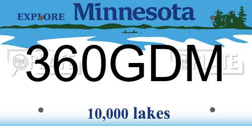 360GDM Minnesota License Plate