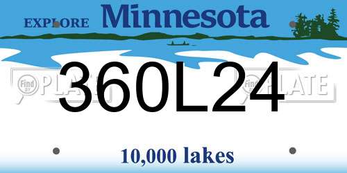 360L24 Minnesota License Plate