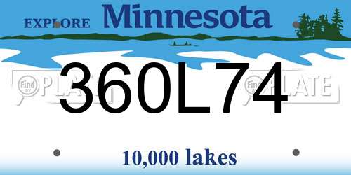 360L74 Minnesota License Plate