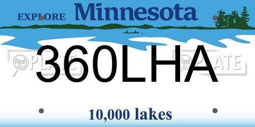 360LHA Minnesota License Plate