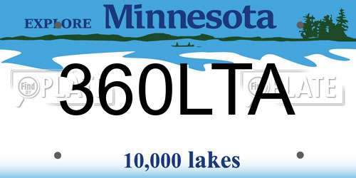 360LTA Minnesota License Plate