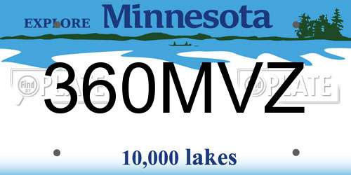 360MVZ Minnesota License Plate