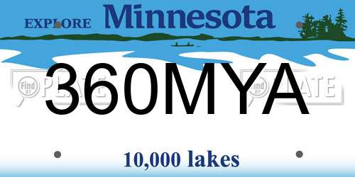 360MYA Minnesota License Plate