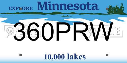 360PRW Minnesota License Plate