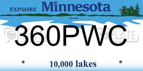 360PWC Minnesota License Plate