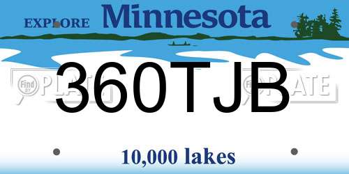 360TJB Minnesota License Plate