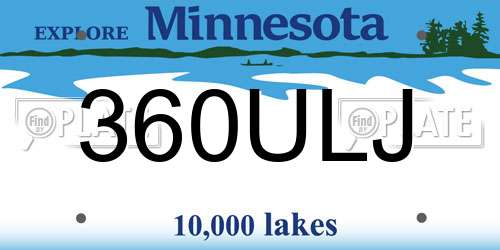 360ULJ Minnesota License Plate