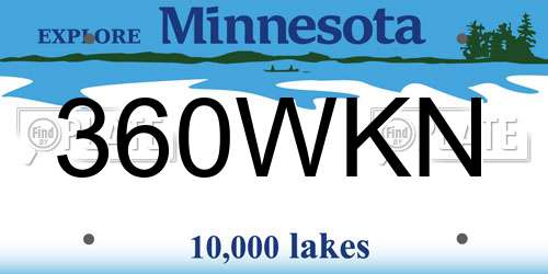 360WKN Minnesota License Plate