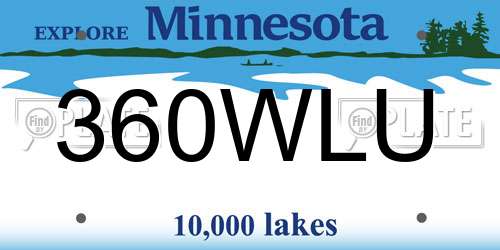 360WLU Minnesota License Plate
