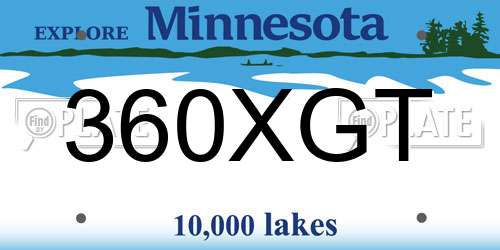 360XGT Minnesota License Plate