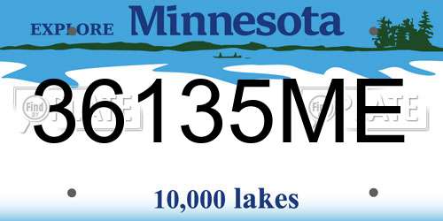 36135ME Minnesota License Plate