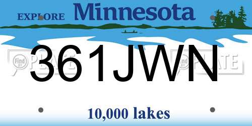 361JWN Minnesota License Plate