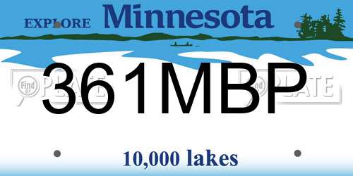 361MBP Minnesota License Plate