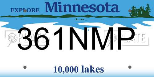 361NMP Minnesota License Plate