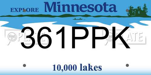 361PPK Minnesota License Plate
