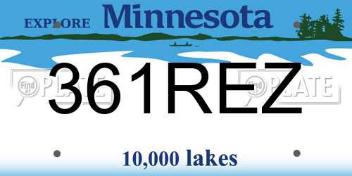 361REZ Minnesota License Plate