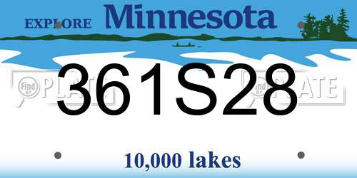 361S28 Minnesota License Plate