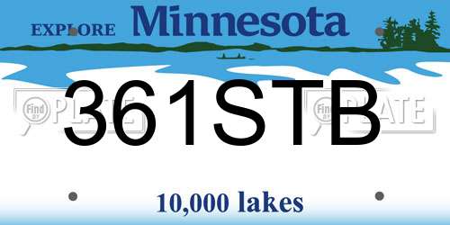 361STB Minnesota License Plate