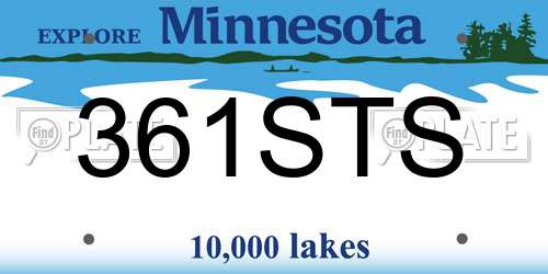 361STS Minnesota License Plate