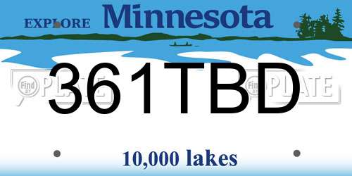 361TBD Minnesota License Plate
