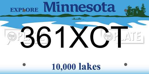 361XCT Minnesota License Plate