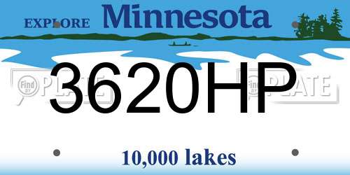 3620HP Minnesota License Plate