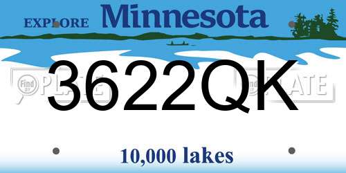 3622QK Minnesota License Plate