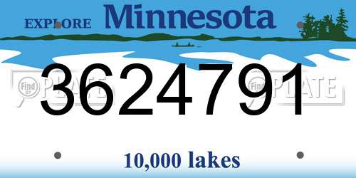 3624791 Minnesota License Plate