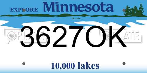 3627OK Minnesota License Plate