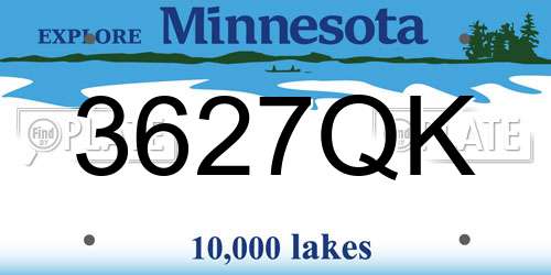 3627QK Minnesota License Plate