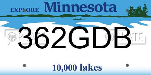 362GDB Minnesota License Plate