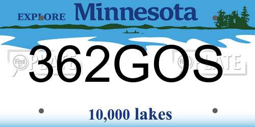 362GOS Minnesota License Plate